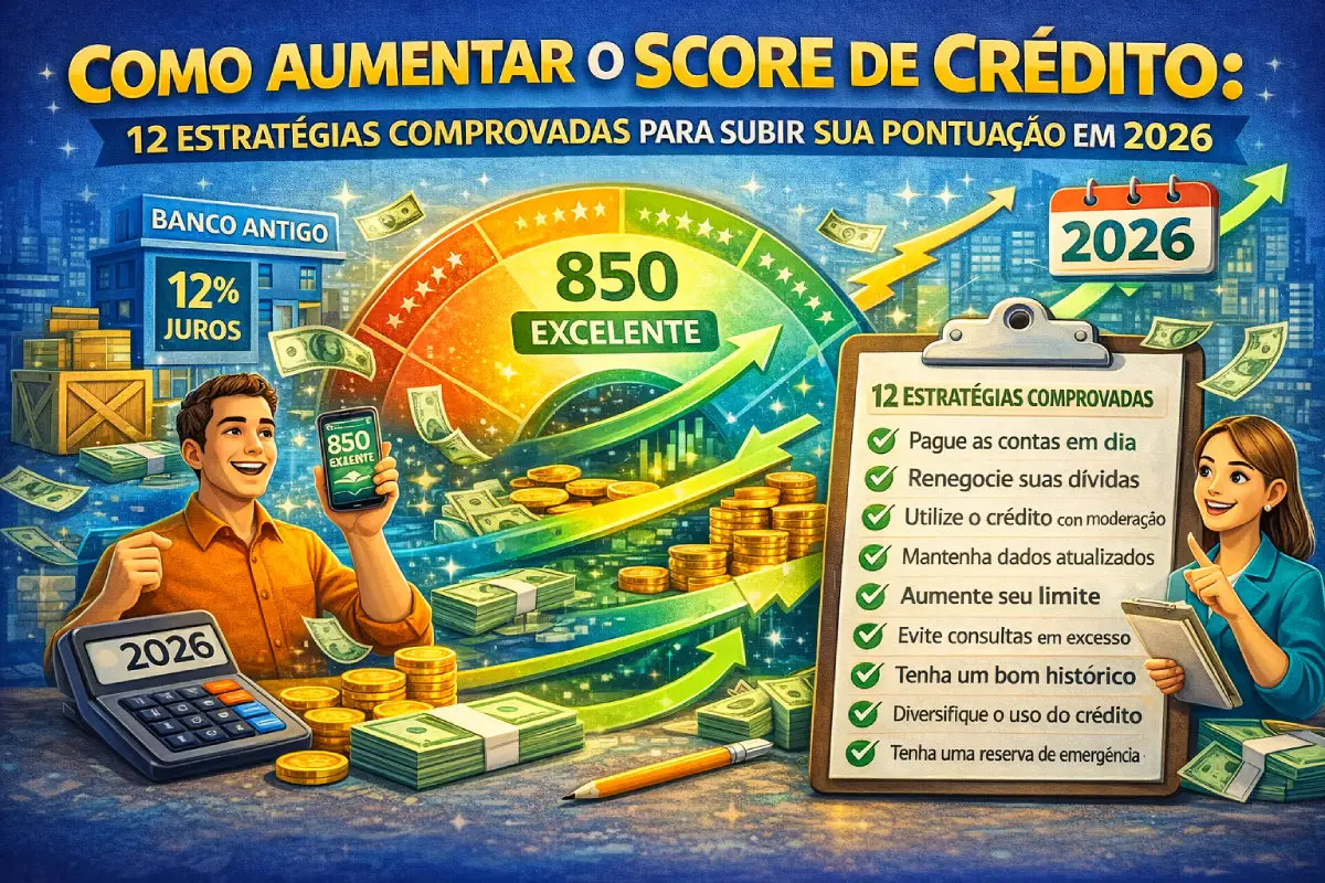 Como Aumentar o Score de Crédito: 12 Estratégias Comprovadas Para Subir Sua Pontuação em 2026